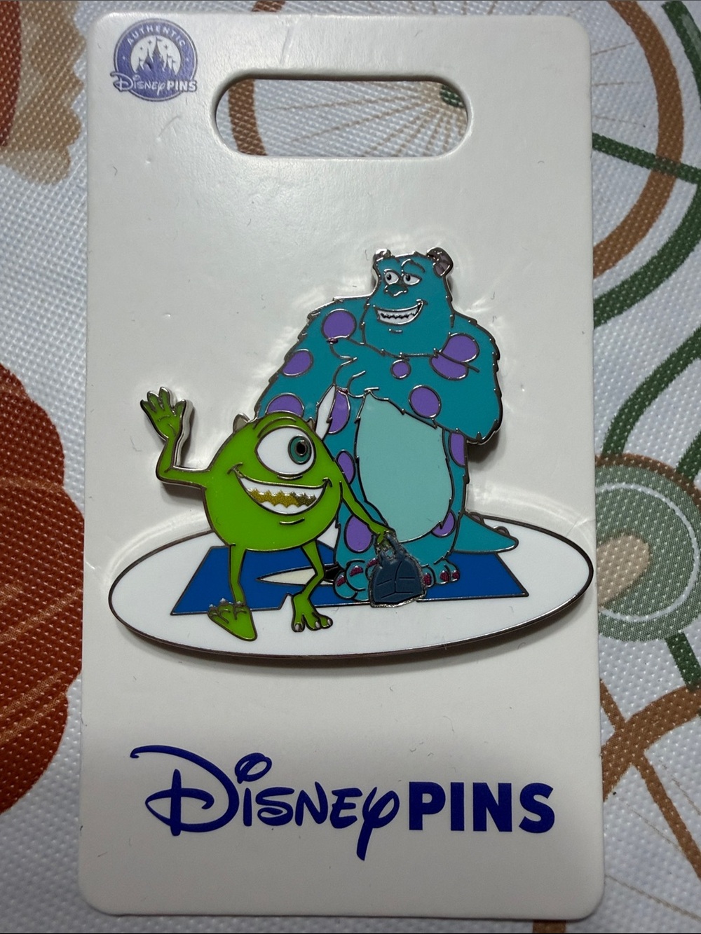 Disney monsters Mike Wazowski & Sulley Teal, Green Enamel Pin Duo